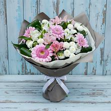 Букет цветов из:  Герберы, Альстромерии и Хризантемы в Ивановской