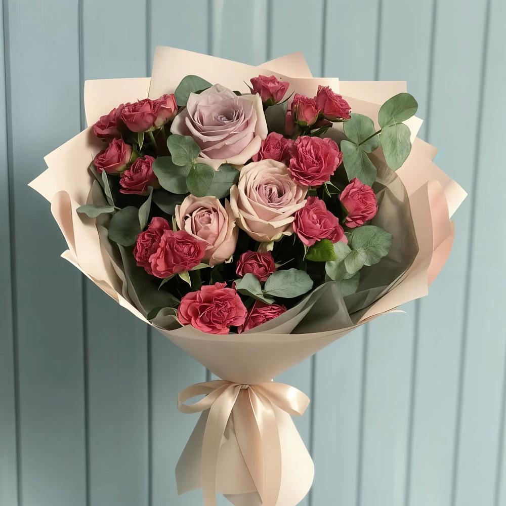 Букет цветов из: Гвоздики и Розы в Ивановской