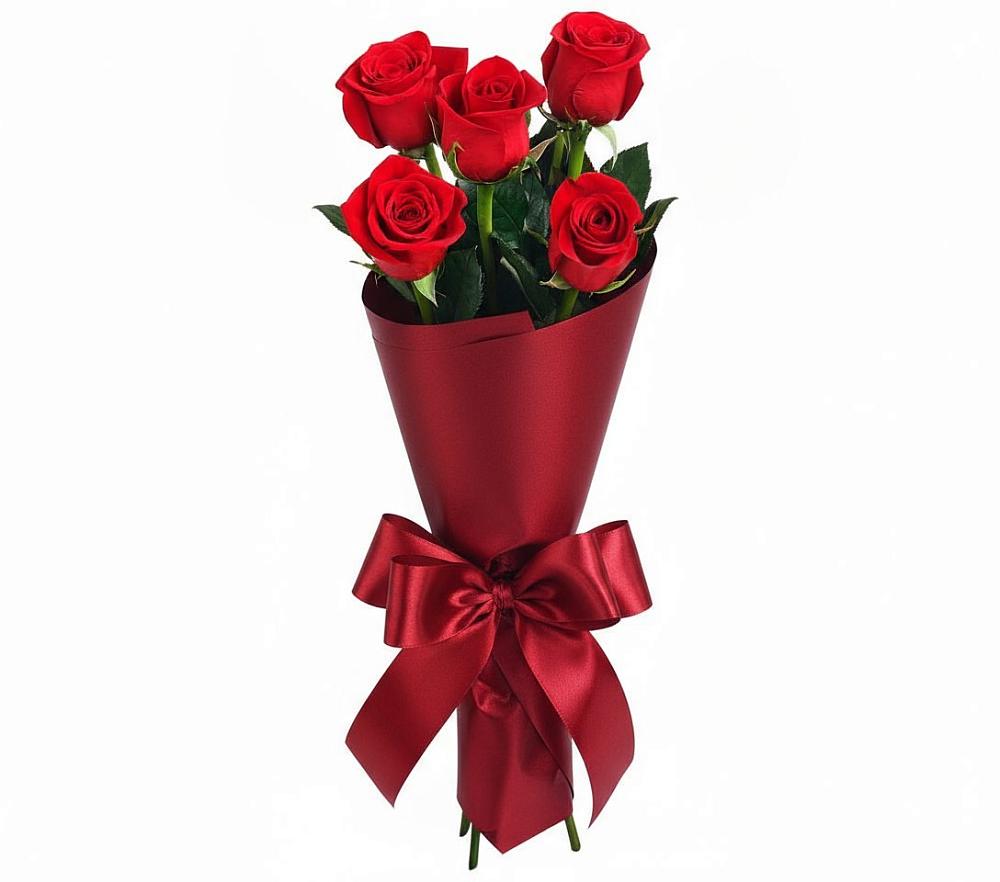 Букет 5 Красных роз Эдлесс Лав в Ивановской