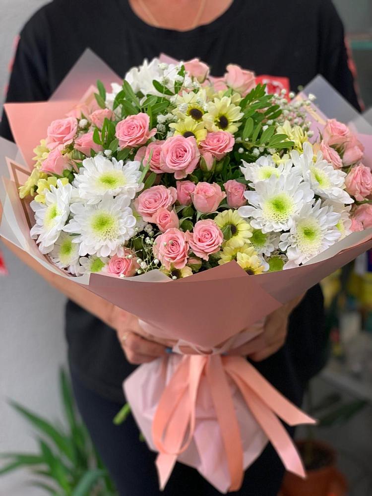 Букет цветов из: Розы и Хризантемы в Ивановской