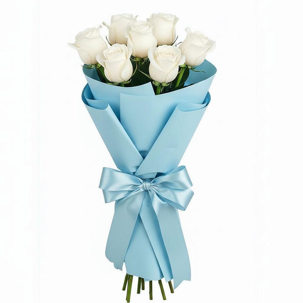Букет 7 белых роз Проуд в Ивановской