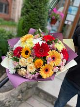 Букет цветов из:  Герберы, Ромашки, Хризантемы, Розы и Подсолнухи #REPLACE_PRED# Ивановской