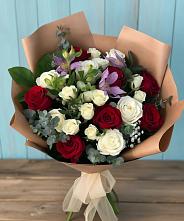 Букет цветов из:  Розы и Альстромерии в Ивановской