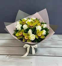 Букет цветов из:  Орхидеи и Розы в Ивановской