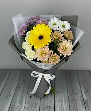 Букет цветов из:  Розы, Герберы и Хризантемы #REPLACE_PRED# Ивановской