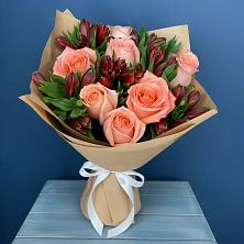 Букет цветов из:  Розы и Альстромерии в Ивановской
