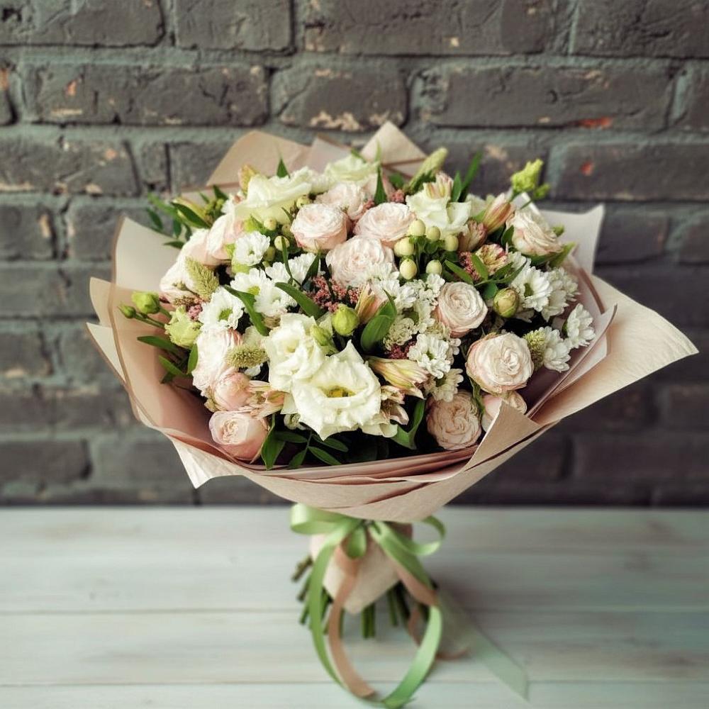 Букет цветов из: Альстромерии, Розы и Хризантемы в Ивановской