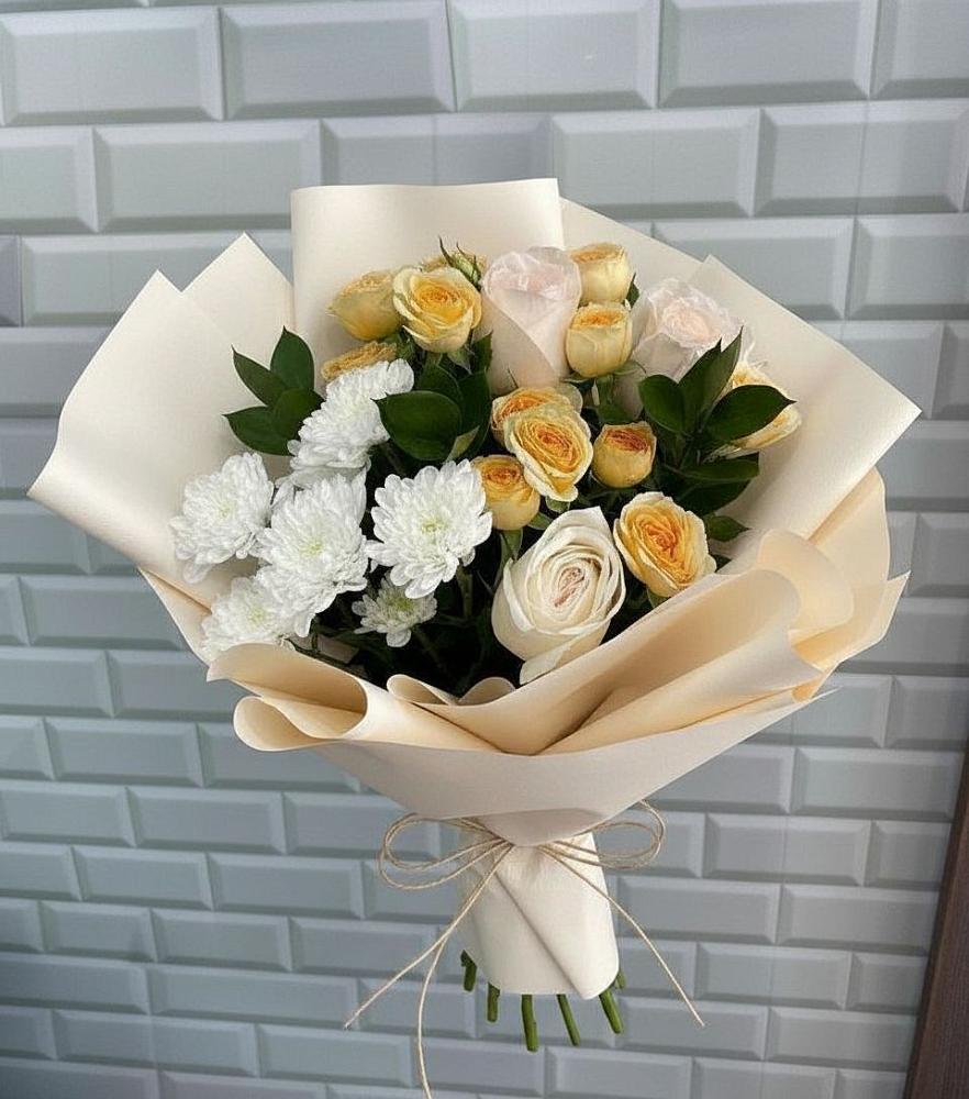 Букет цветов из: Розы и Хризантемы в Ивановской