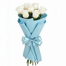 Букет 7 белых роз Проуд в Ивановской