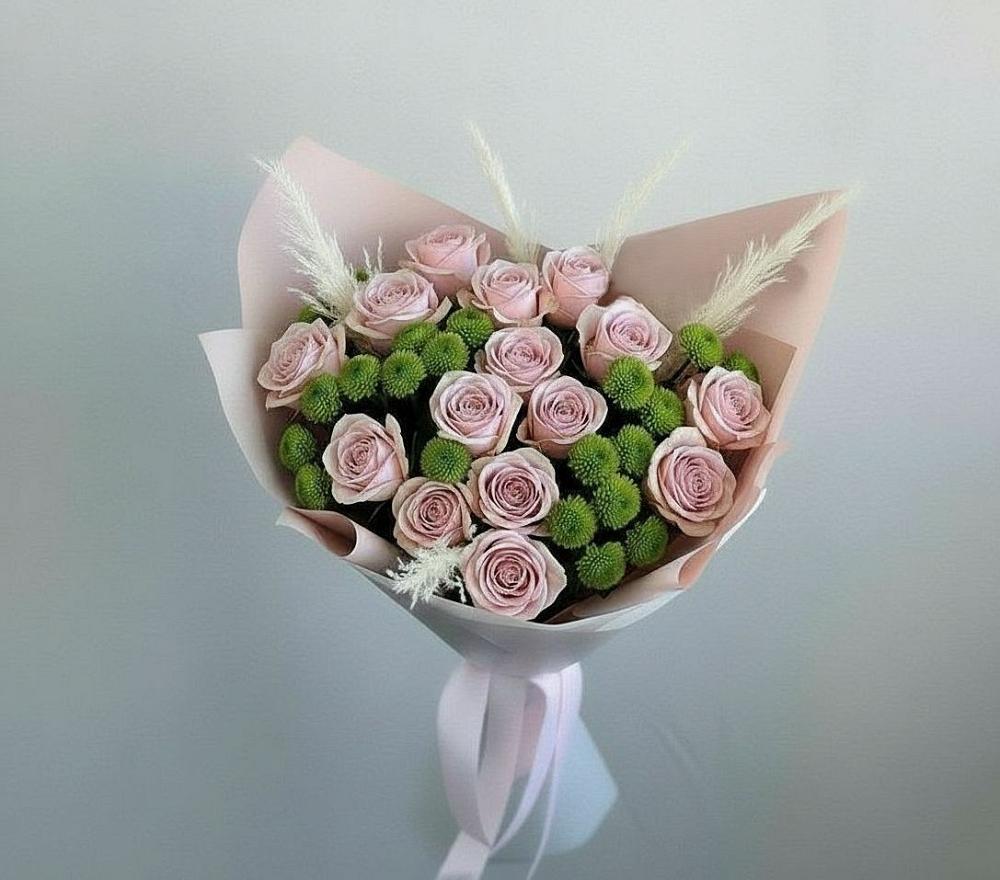 Букет цветов из: Розы и Хризантемы в Ивановской