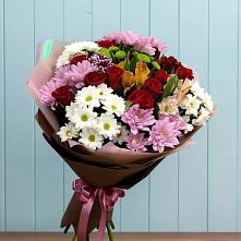 Букет цветов из:  Розы, Хризантемы и Альстромерии в Ивановской