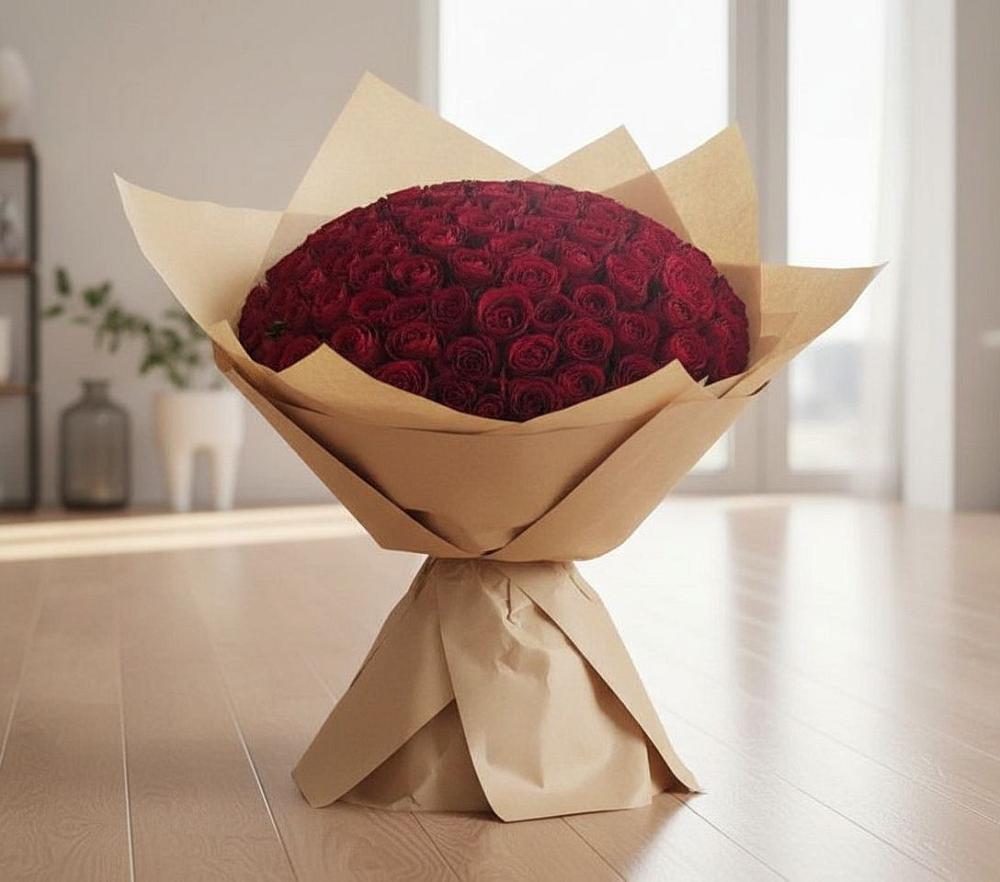 Букет 101 Красная роза в Ивановской