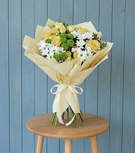 Букет цветов из:  Хризантемы и Розы в Ивановской