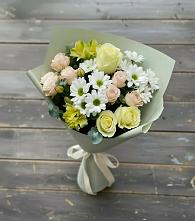 Букет цветов из:  Альстромерии, Розы и Хризантемы в Ивановской