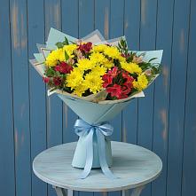 Букет цветов из:  Альстромерии и Хризантемы в Ивановской