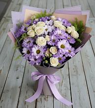 Букет цветов из:  Хризантемы и Розы в Ивановской